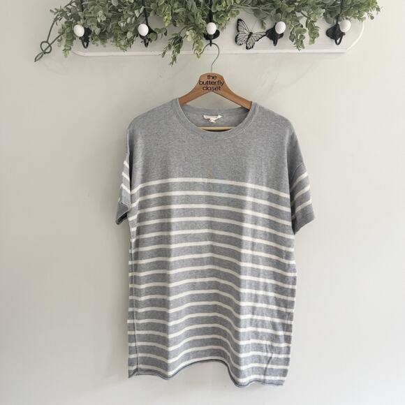 Eileen Fisher Stripe Organic Cotton Sweater Boxy Fit Small CP - Picture 1 of 5